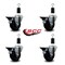 Service Caster 3.5'' Soft Rubber Swivel 1-3/8'' Expanding Stem Caster Set with Brake, 4PK SCC-EX20S3514-SRS-PLB-138-4 - alternate 2